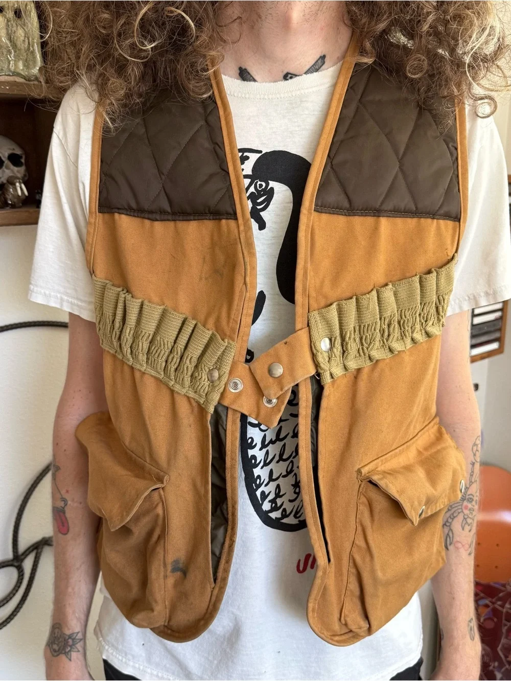 Vintage 60s Hunting Vest Western Trails ~ Size Medium
